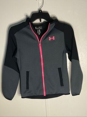 Under Armour Kids Gray & Pink Full-Zip Jacket